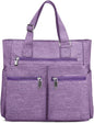 VOLGANIK ROCK Canvas Tote Bag Waterproof Nylon Multi Pocket Shoulder Bags Laptop Work Bag Teacher Purse Handbag for Women Men