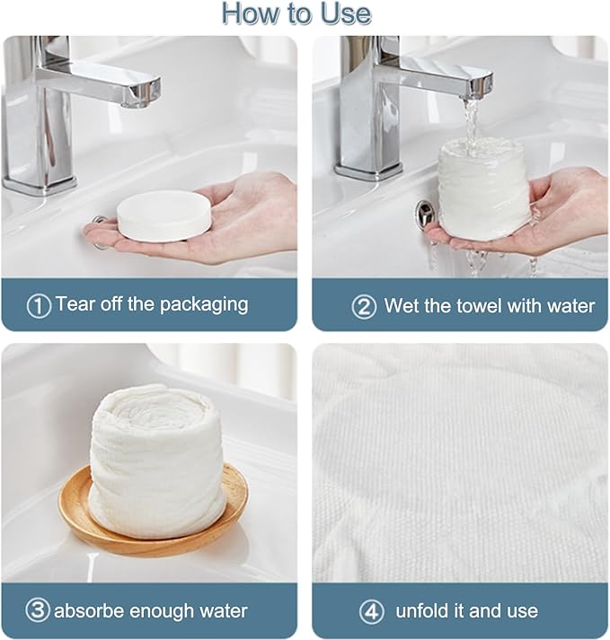 Large Compressed Towel Tablets Travel Disposable Reusable Bath Towel 55x27 inch for Swiming Travel Camping Hiking Beach Sports