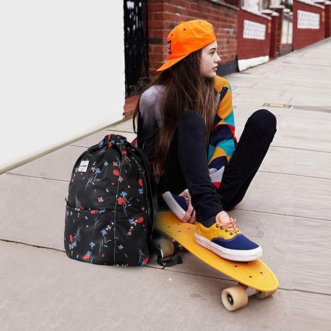 XEYOU Drawstring Sports Backpack Lightweight Gym Yoga Sackpack Shoulder Rucksack Casual Outdoor Daypack for Women and Men