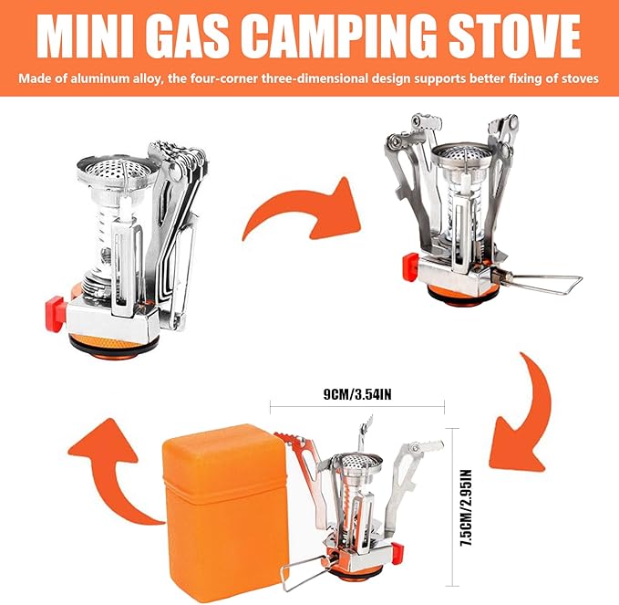 Camping Cooking Set Camping Cookware Outdoor Aluminum Mess Kit with Frying Pan, Pot with Lid, 1.2L Kettle Set and 2 Stainless Steel Plate, 2 Folding Cups and 2 Set Knives Spoons for Backpacking Picnic