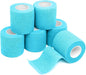 FriCARE Self Adhesive Bandage Wrap, Medical Tape in First Aid Kit, Cohesive Bandages for Wounds Sport Vet, FSA/HSA Eligible, 2 Inches X 5 Yards 6 Rolls, Cerulean Blue