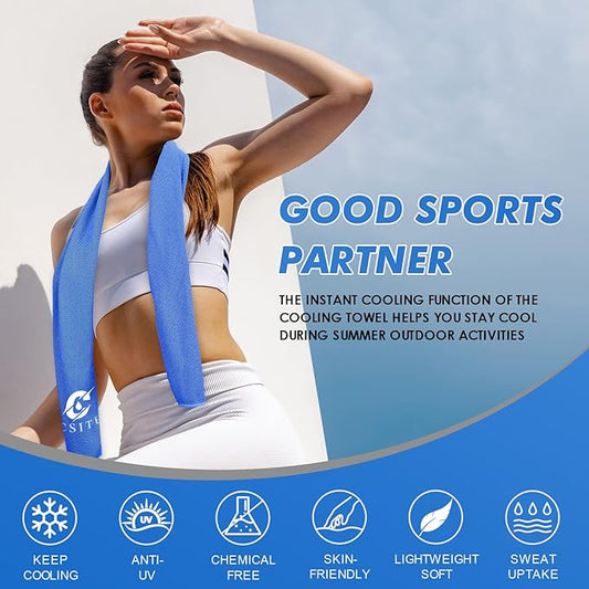 12 Pack Cooling Towels Bulk (47"x12") for Neck and Face, Ice Towel for Hot Weather, Soft Breathable Chilly Gym Towels, Microfiber Towel for Work Out, Yoga, Running, Camping & More Activities