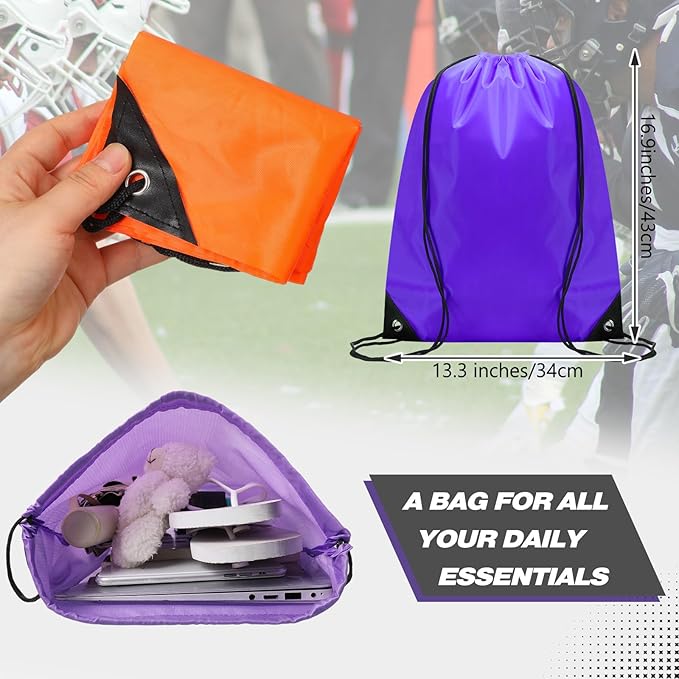 Shappy 150 Pcs Drawstring Backpack Bulk Sports Gym Cinch Bag Polyester String Bag for Men Women (25 Colors)