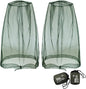 Benvo Mosquito Head Net Mesh, Face Neck Fly Netting Hood from Bugs Gnats Noseeums Screen Net for Any Outdoor Lover- with Carry Bags Fits Most Sizes of Hats Caps (2pcs, Olive, Updated Big Net)
