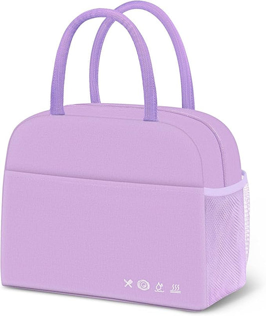 Lunch Bag Lunch Box for Women Men Reusable Insulated Lunch Bags for Adults,Leakproof Cute Cooler Lunch Tote Bag, Large Capacity for Work Travel Picnic,Purple