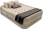 King Koil Luxury Queen Size Air Mattress with High-Speed Built-in Pump, Blow Up Bed Top Side Flocking, Puncture Resistant, 16in Double High Inflatable Airbed Guests or Travel 1-Year Warranty