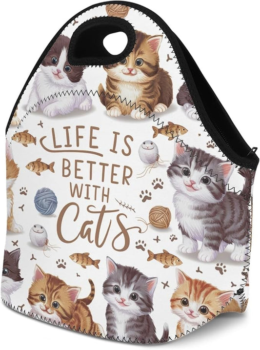 Neoprene Lunch Bags Thermal Insulated Lunch Tote Bag Reusable Washable Neoprene Picnic Bag for Women Men