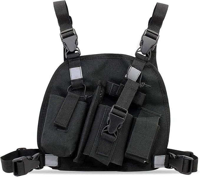 abcGoodefg Radio Chest Harness Chest Front Pack Pouch Holster Vest Rig for Two Way Radio Walkie Talkie(Rescue Essentials)