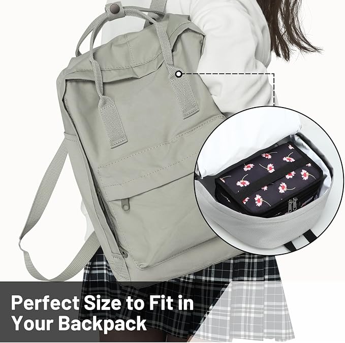 MIER Portable Thermal Insulated Cooler Bag Mini Lunch Bag for Women Teen Girls Kids, Black Floral