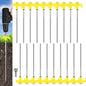 Hicarer 20 Pcs 8'' Screw in Tent Stakes Heavy Duty Ground Anchors Screw in Tent Pegs Ground Stakes Tent Spikes Metal Tent Spikes with Hex Head Driver for Camping Garden Canopies (Yellow)