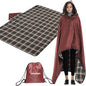 DUKUSEEK Stadium Blanket for All Weather, Waterproof Outdoor Blankets with Hood, Soft Warm Fleece Camping Blanket Windproof for Outdoor Sports, 79"x 59"