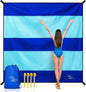 OCOOPA Extra Large Beach Blanket, Sand Free, Large Oversized Camping Mat, Comfortable Parachute Nylon, Cozy& Chic, Compact& Light, 4 Stakes&1 Travel Bag, S09