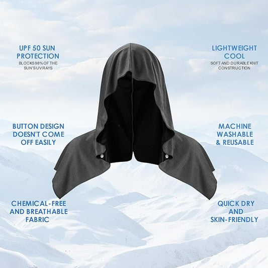 3 Pack Cooling Hoodie Towels for Neck and Face, UPF 50 Sun Protection & Instant Cooling, Ice Towels for Hot Weather, Soft Breathable Towel for Sport, Work Out, Gym, Camping & More Activities