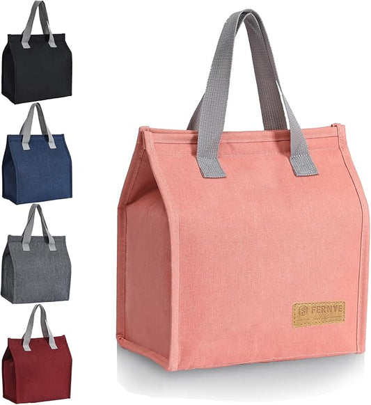 Lunch Bag for Women/Men,Waterproof Reusable Portable Lunch Tote,Lunch Box Bag.Thermal Cooler Bag Ideal for Work/Party/l/Travel/Picnic (Light Pink)