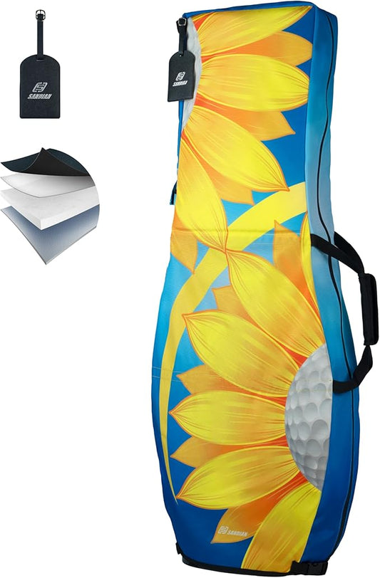 SANDIAN, Golf Travel Bag Cover for Airlines Transit, Heavy-Duty Oxford 1260D, Thick Padded Club Protection Covers, Durable PU Coatings for All Weather Resistant, One Size Fits All