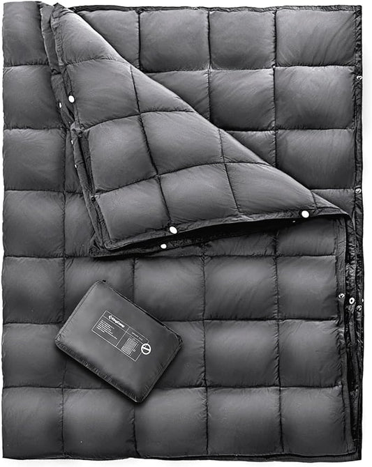KingCamp Down Camping Blanket - Packable Lightweight Travel Blanket for Stadium, Camping, Backpacking, Compact & Water Resistant & Warm Airplane Quilt