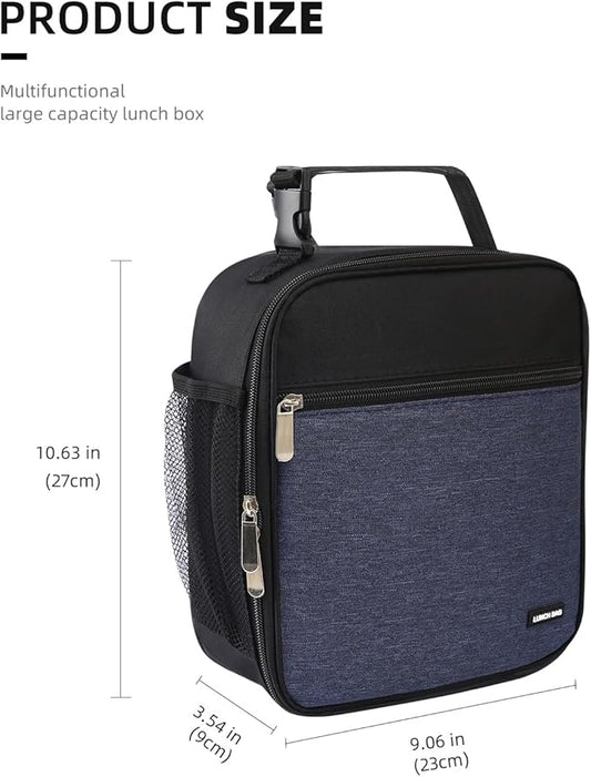Lunch box Lunch bag for men women Insulated Lunchbox Lunch bags for Work Picnic Travel (Thicken navy blue)