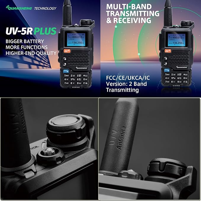 Quansheng UV-5R Plus Walkie Talkies for Adults Long Range - 2 Way Radios Rechargeable,Hiking Accessories Camping for Hams with NOAA Weather Alert,VOX, CTCSS/DCS, Charge-Base;
