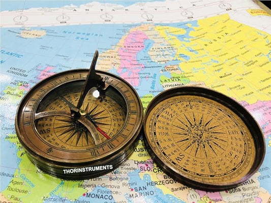 Go Confidently in The Direction of Your Dreams 18th Century Sundial Compass Rustic Vintage Home Decor Gifts