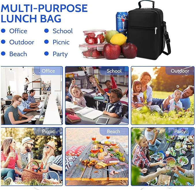 Lunch Box for Men - Reusable Lunch Bag Men Adult Women- Insulated Small LunchBox