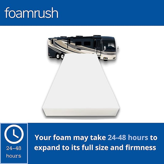 FoamRush 6-Inch Bunk (30" x 80") High Density Foam RV Mattress Replacement, Medium Firm, Pressure Relief, Travel Camper Trailer Truck, Made in USA, CertiPUR-US Certified, Cover Not Included
