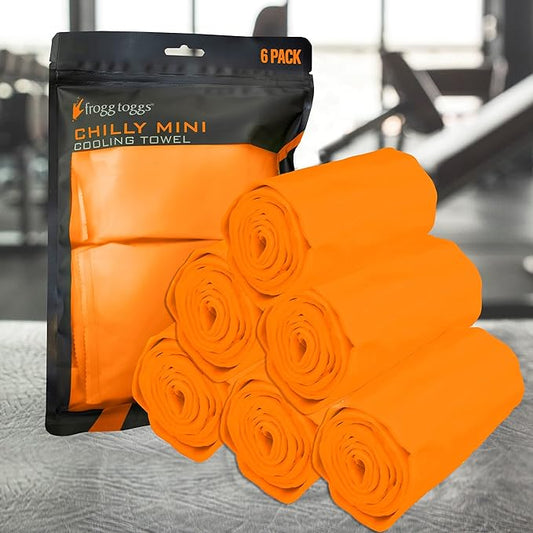 FROGG TOGGS Chilly Mini Cooling Neck Towel, 6 count, 29"x3"