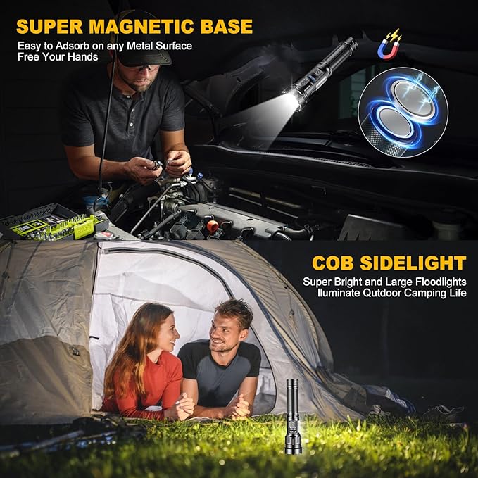 Led Flashlight Super Bright Flashlights Rechargeable High Lumens Torch 5 Modes Zoomable Waterproof for Camping Kids Adults Outdoor Hiking Emergency (L377-1pack)