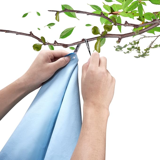 Microfiber Towel, Beach Towel, Fast Drying, Lightweight, Soft, Compact, Quick Dry Fitness Hiking Yoga Camping Travel Towel (Blue, L 30x60 in)