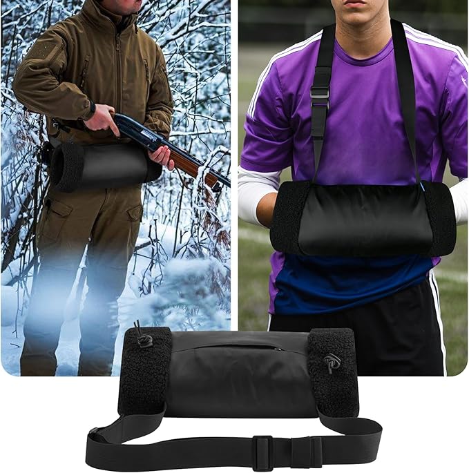 Xxerciz Football Hand Warmer Pouch, Hand Warming Pouch Durable Nylon Belt Hand Muff Warmer with Adjustable Strap and Zipper Pocket, Perfect for Camping Football Hiking Hunting