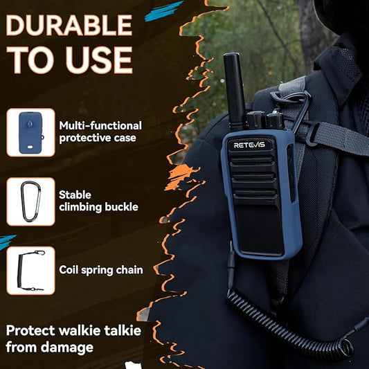 Retevis RA55 Mountain Radios, 148g Noise Reduction 2 Way Radio, 1200mAh Rocky Walkie Talkies Long Range, Carabiner Clip, Rechargeable Two Way Radios for Mountaineering, Climbing, Camping 2 Pcs