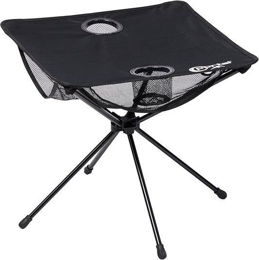 PORTAL Folding Camping Table, Ultralight Compact Aluminum Mesh Table with Carrying Bag, Small Beach Table Foldable Portable for Sand, Outdoor, Picnic, Camp, Boat, Travel, Black