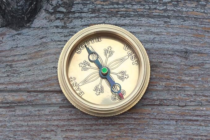 Solid Brass Compass with Leather Case – Engraved “I Would Be Lost Without You” Quote – Romantic Gift for Husband, Wife, Boyfriend, Girlfriend, Anniversary, Valentine’s Day, Travel Keepsake