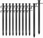 Cheardia 20 Pack Tent Stakes Heavy Duty, 10 Inch Outdoor Camping Pegs Stakes Black Metal Ground Stakes Spikes for Tent Tarp Canopy Unbreakable and Inflexible