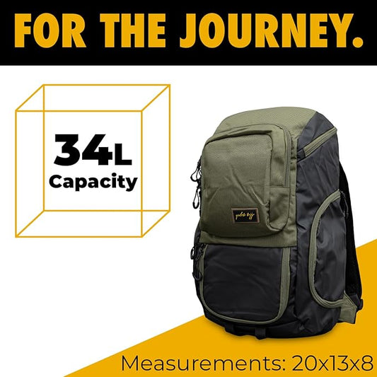 Gold BJJ Jiu Jitsu Backpack - Heavy Duty Gym Bag with Waterproof Gi Pocket
