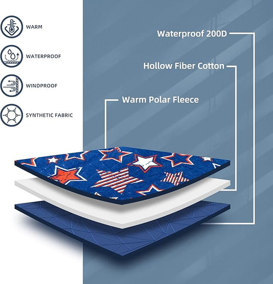 Outdoor Waterproof Blanket, Foldable Fleece Stadium Blanket for Outdoor Sports Event,Camping,Concerts, Car,Pet,Picnics -Windproof, Wearable,Machine Washable 80"x58"