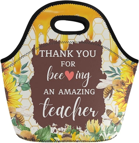 Neoprene Lunch Bags Thermal Insulated Lunch Tote Bag Reusable Washable Neoprene Picnic Bag for Women Men