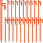 Blulu 24 Pcs 8/12/16 Inch Tent Stakes Heavy Duty Steel Metal Tent Pegs Unbreakable and Inflexible Metal Stakes Tent Spikes for Camping, Yard Decoration, Picnic, Tarp(Orange, 12 Inch)