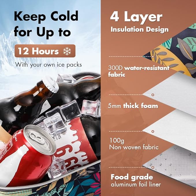 Lekesky Lunch Box for Women, Leakproof Insulated Lunch Bag for Adult Work Reusable Lunch Cooler Tote Bag