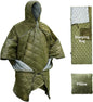 Sleeping Bag for Adult, Wearable Blanket Insulated Poncho Hooded, Sleepingbag Quilt for Winter Camping Hiking Sports