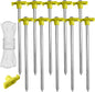 ABCCANOPY Tent Stakes 16" Camping Tent Stakes, 10pc-Pack (Yellow)