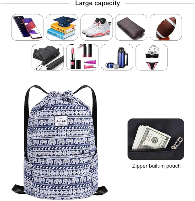 XEYOU Drawstring Sports Backpack Lightweight Gym Yoga Sackpack Shoulder Rucksack Casual Outdoor Daypack for Women and Men