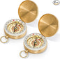 Tebery 2 Pack Classic Copper Clamshell Glow in The Dark Military Survival Gear Compass - Waterproof Luminous Kids Compass for Hiking, Camping, Hunting, Climbing