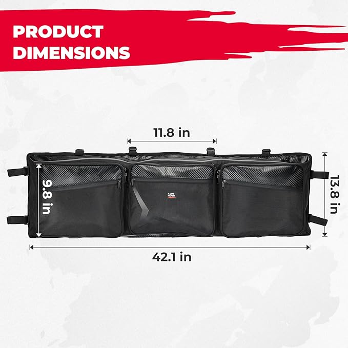 KEMIMOTO UTV Roof Bag 1680D 4.2 Gal Storage Compatible with CFMOTO ZForce 950 HO/HOEX 2022-2024 / ZForce 950 Sport 2020-2022 G1, Large-Capiticy Water-Resistant Overhead Roof Storage Bag