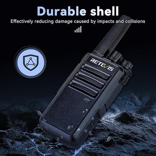 Retevis RT68 Walkie Talkies with Earpiece,2 Way Radios Long Range,Heavy Duty Walkie Talkies for Adults,Rechargeable with USB Charger Base, for Restaurant School Manufacturing Healthcare(20 Pack)