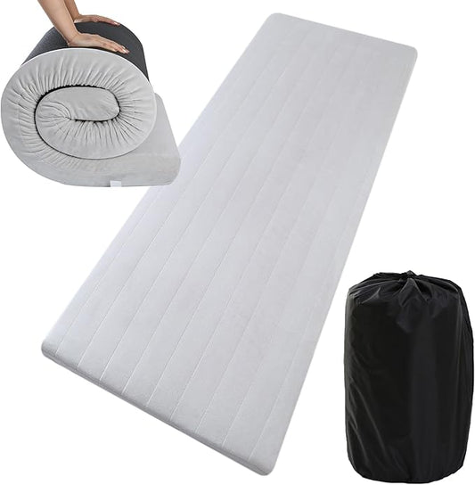 MeMoreCool Roll Up Mattress Foam Camping Mattress Pad, Portable Guest Mattress Floor Sleeping Mat, Cot Mattress Pad 3 Inch Thick Bed Roll for Adults, Rollable Mattress with Travel Bag