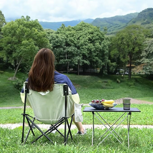 Folding Camping Table Beach Table Portable Camp Side That Fold Up Lightweight, Tent Table Folding Camp Table, Fold Up Camping Tables with Carry Bag(M), Black