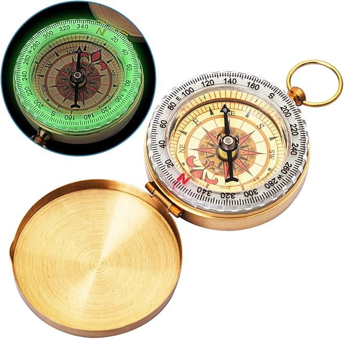 Posinly Advanced Orienteering Compass - Survival Whistle, Map Reading Field Compass for Camping, Hiking & Navigation, Great for Kids