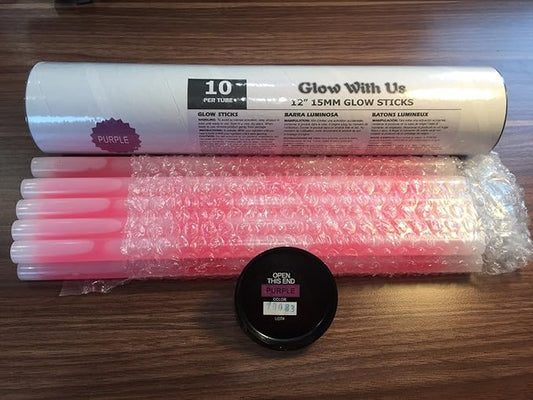 Glow Sticks Bulk Wholesale, 250 12” Purple Industrial Grade Jumbo Light Sticks, Bright Color, Glow 14 Hrs, Safety Glow Stick w/ 3-year Shelf Life, Ideal for Camping & Emergency, GlowWithUs Brand