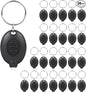 24 PCS LED Keychain Flashlight Mini Keychain Light Ultra Bright Tiny Flashlight Small Portable Light Battery Powered with Key Ring for Outdoor Activities and Emergency Lightning, Black Shell
