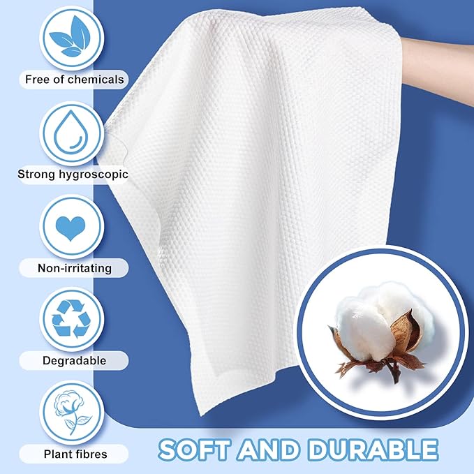 GXF 3 Packs Compressed Bath Towel Tablets, 56'' x 28'' Pure Cotton Portable Disposable Hypoallergenic Dehydrated Expandable Compact Compressed Towels Washcloths for Camping Swimming Traveling Hiking